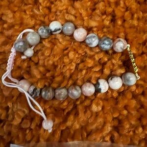 Happy 13th Birthday bracelet. Chic Pink and Gray Beaded Kids Bracelet